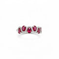 Crimson Rhythm Oval Ruby Band